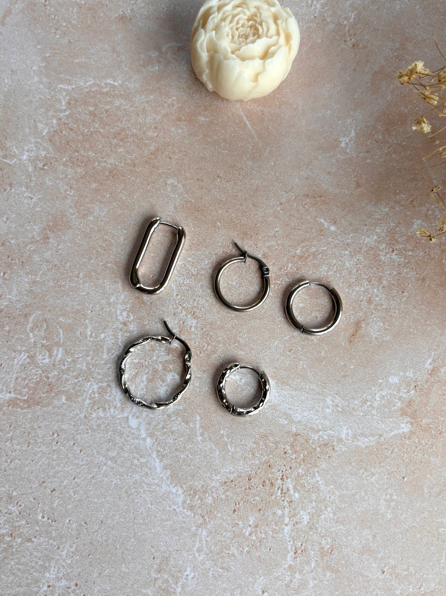 Créoles argentées pour pampilles