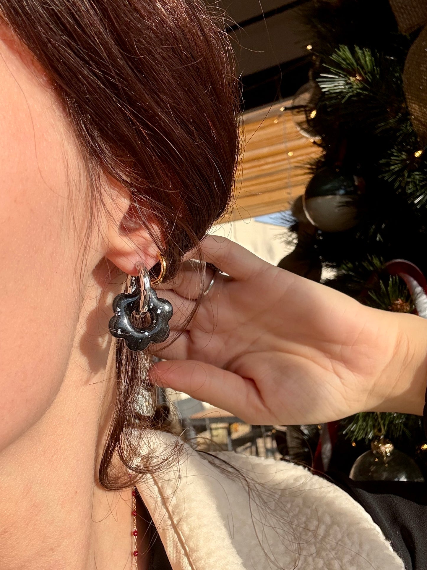 Pampilles Interchangeables Noires Argentées