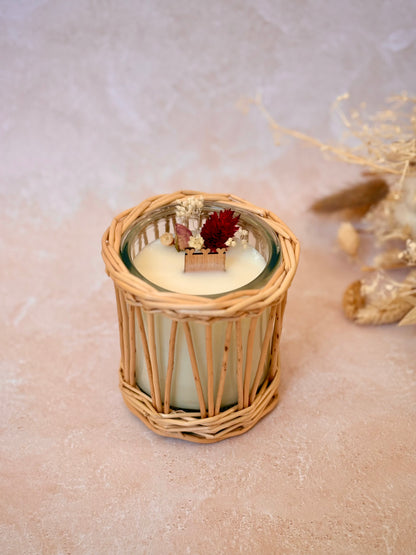Bougie Fleurie Bois de Rose