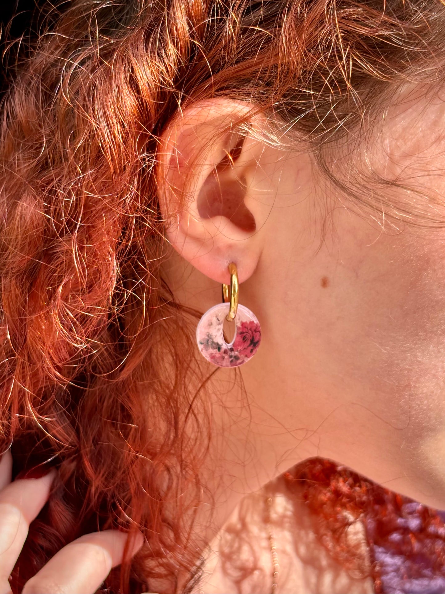 Pampilles Interchangeables Fleuries roses