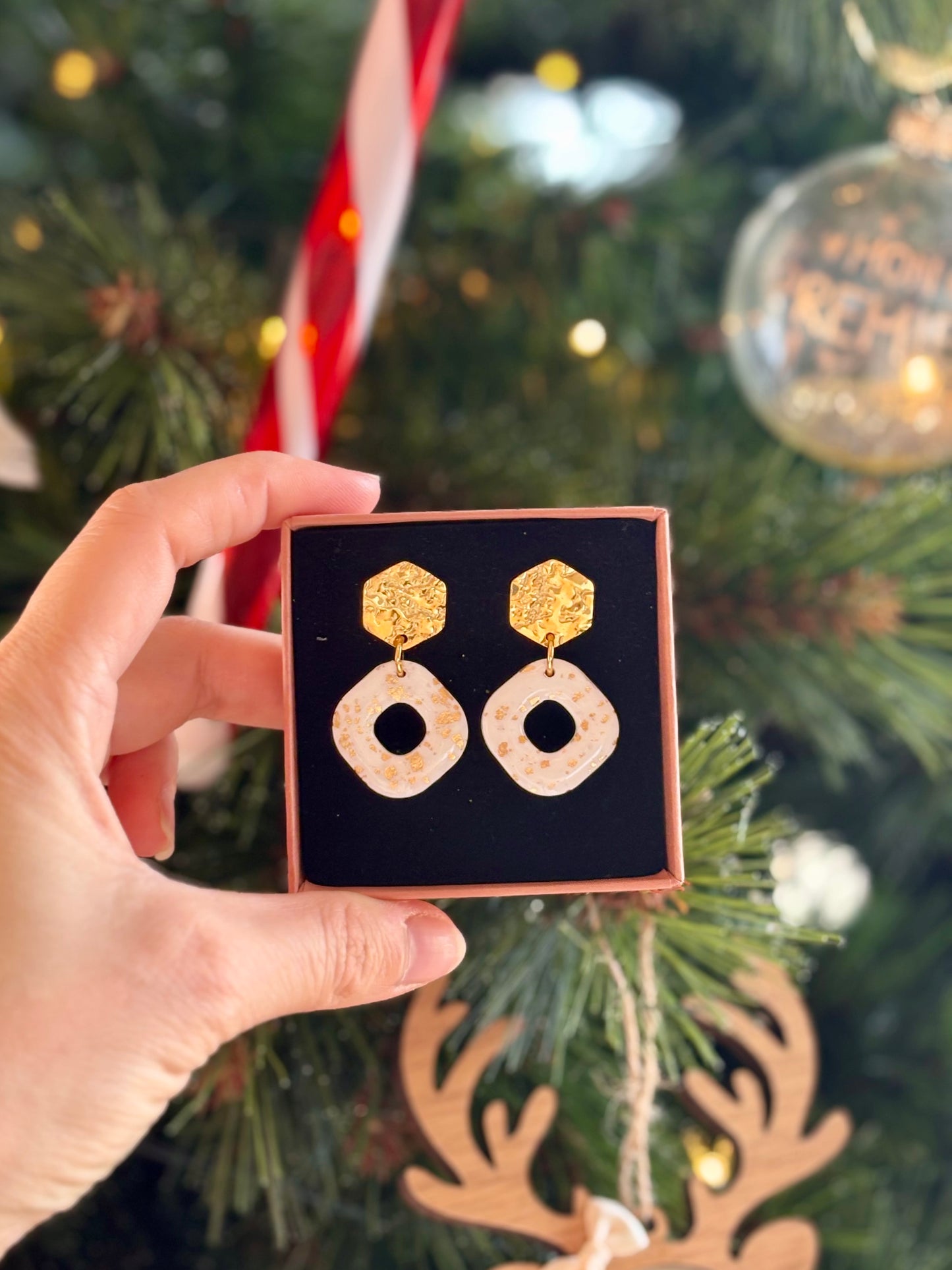 Boucles d'oreilles JEANNE - Black & White