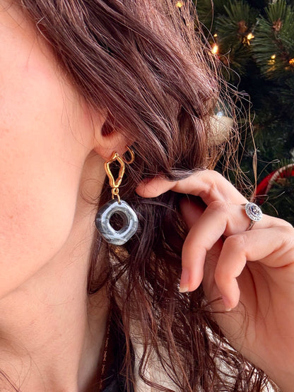 Boucles d'oreilles MEIRA - Black & White