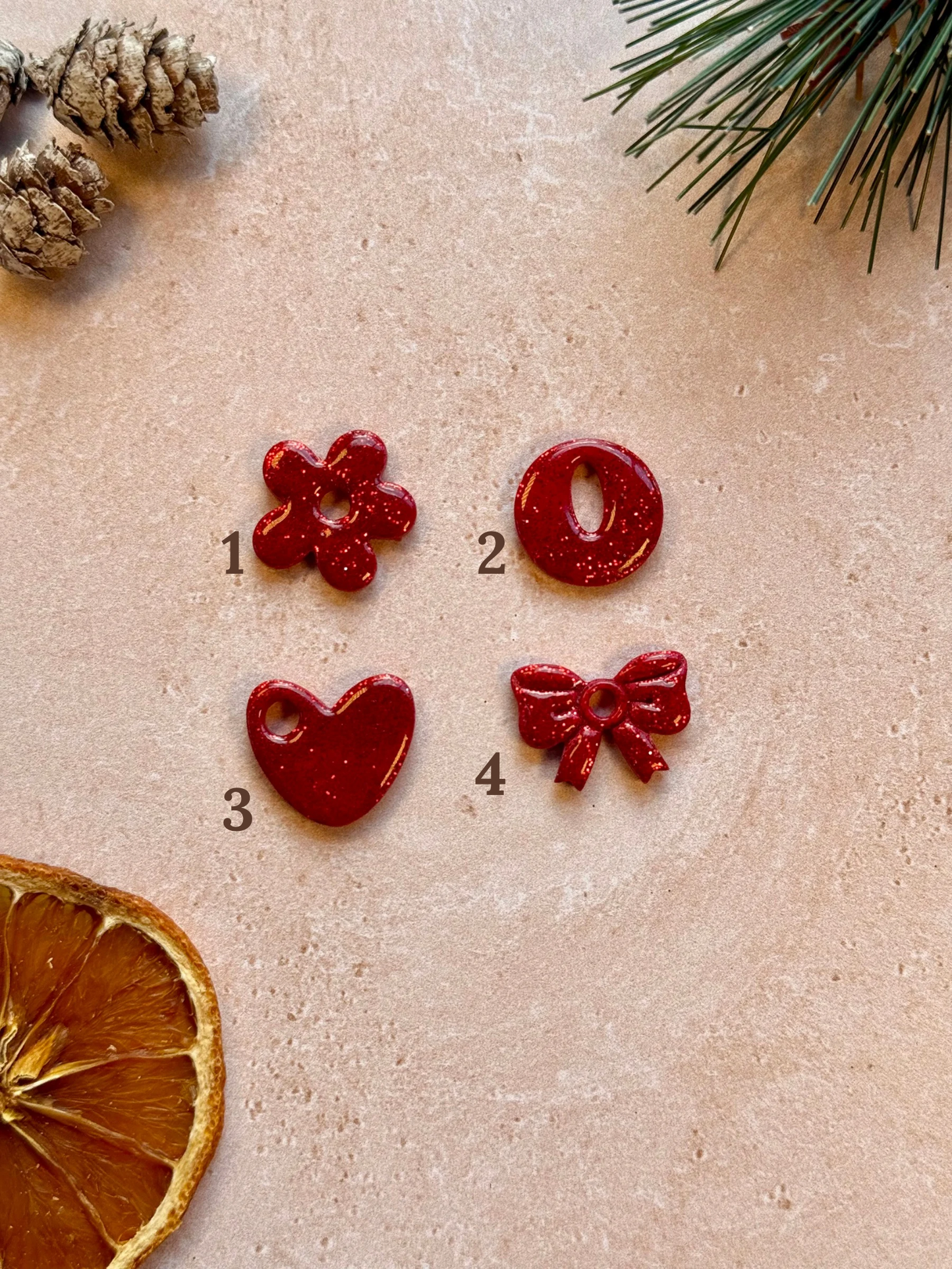 Pampilles Interchangeables NOËL rouges pailletées