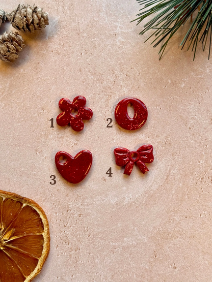 Pampilles Interchangeables NOËL rouges pailletées