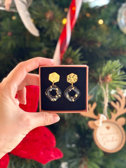 Boucles d'oreilles JEANNE - Black & White