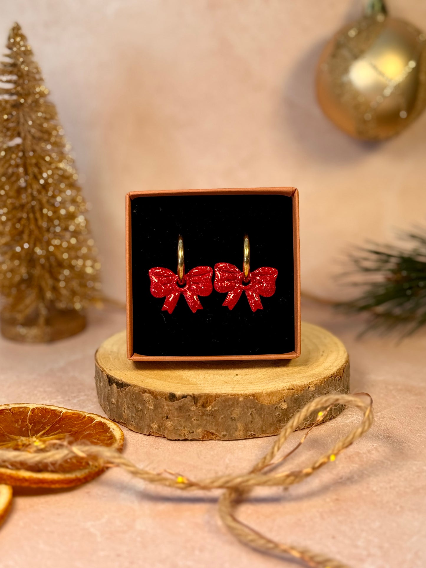 Pampilles Interchangeables NOËL rouges pailletées