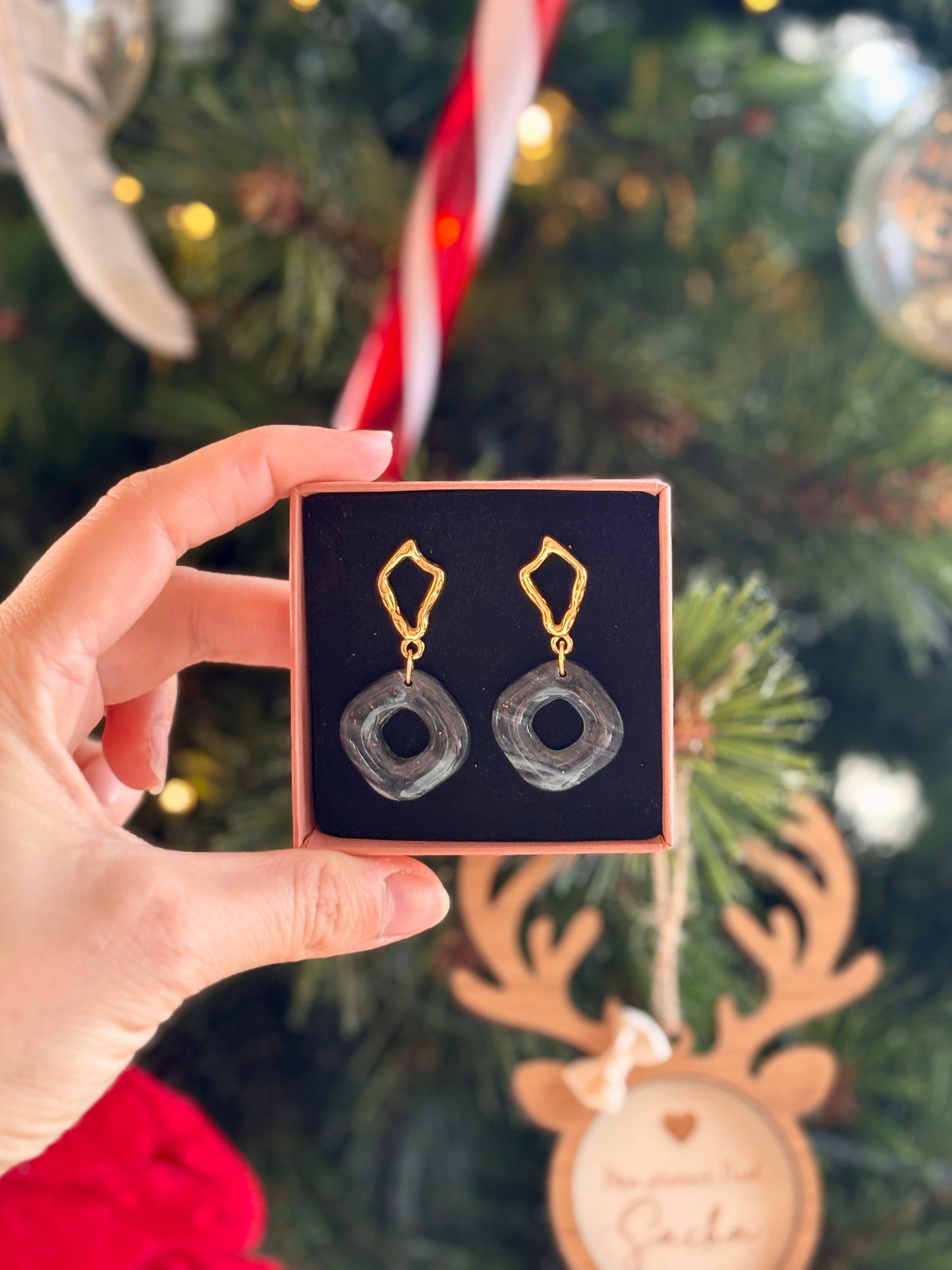 Boucles d'oreilles MEIRA - Black & White