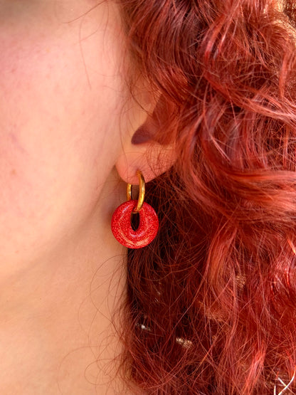 Pampilles Interchangeables NOËL rouges pailletées