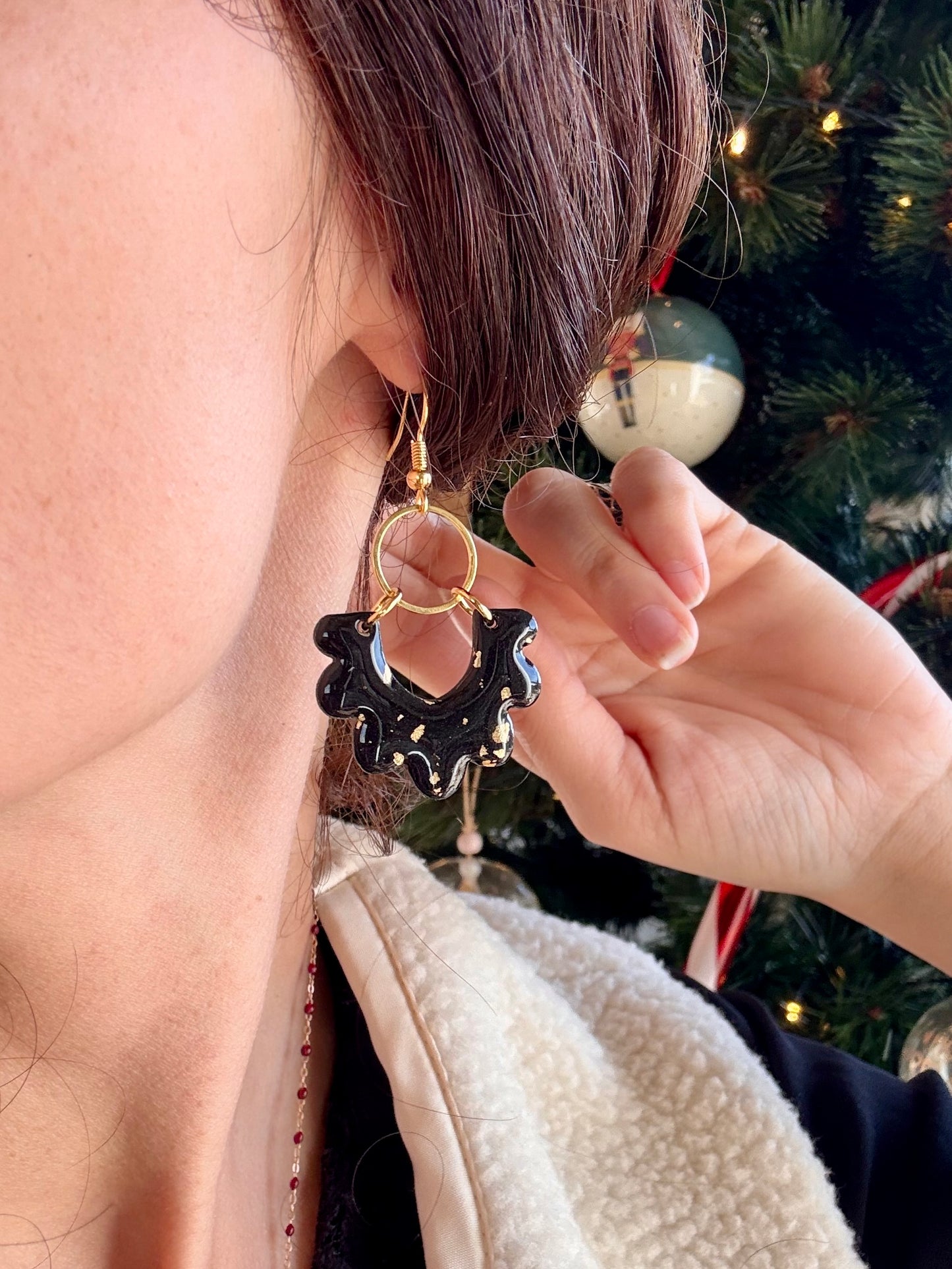 Boucles d'oreilles HELGA - Black & White