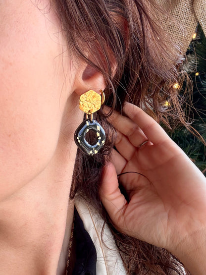 Boucles d'oreilles JEANNE - Black & White