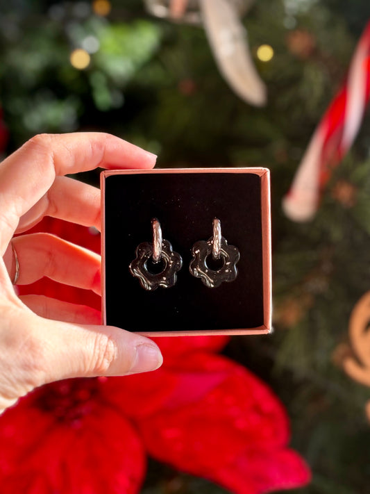 Pampilles Interchangeables Noires Argentées