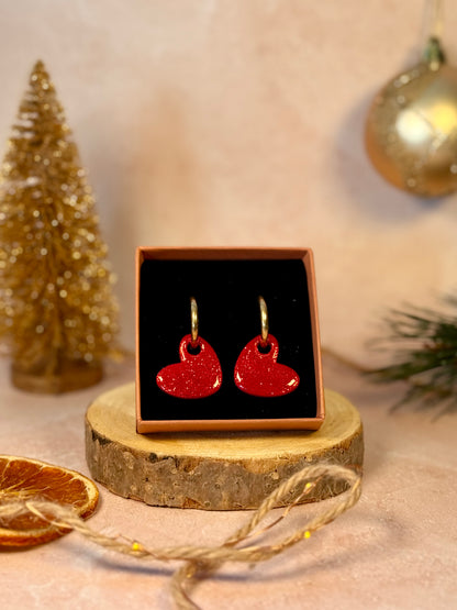 Pampilles Interchangeables NOËL rouges pailletées