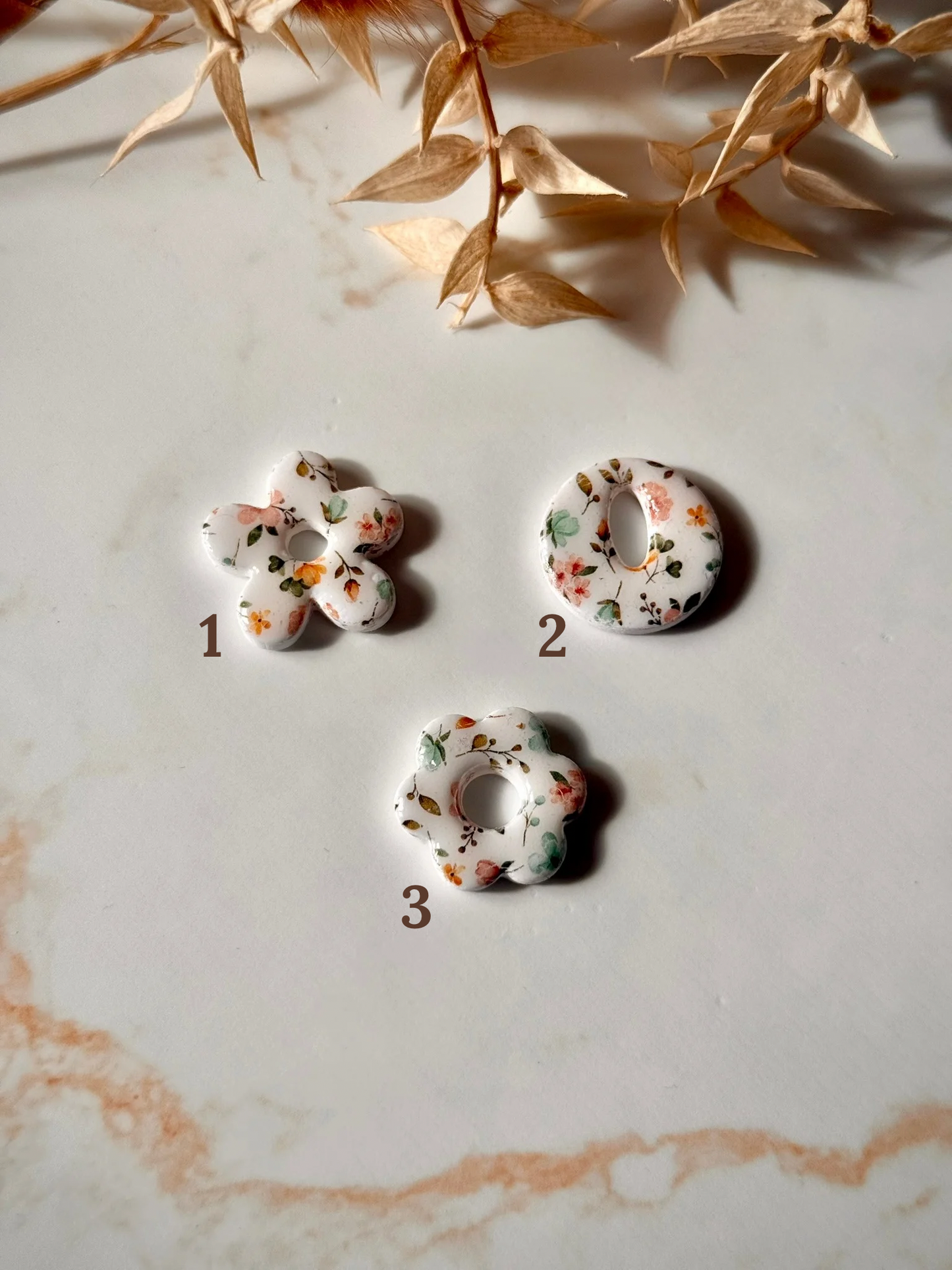 Pampilles Interchangeables Fleuries colorées