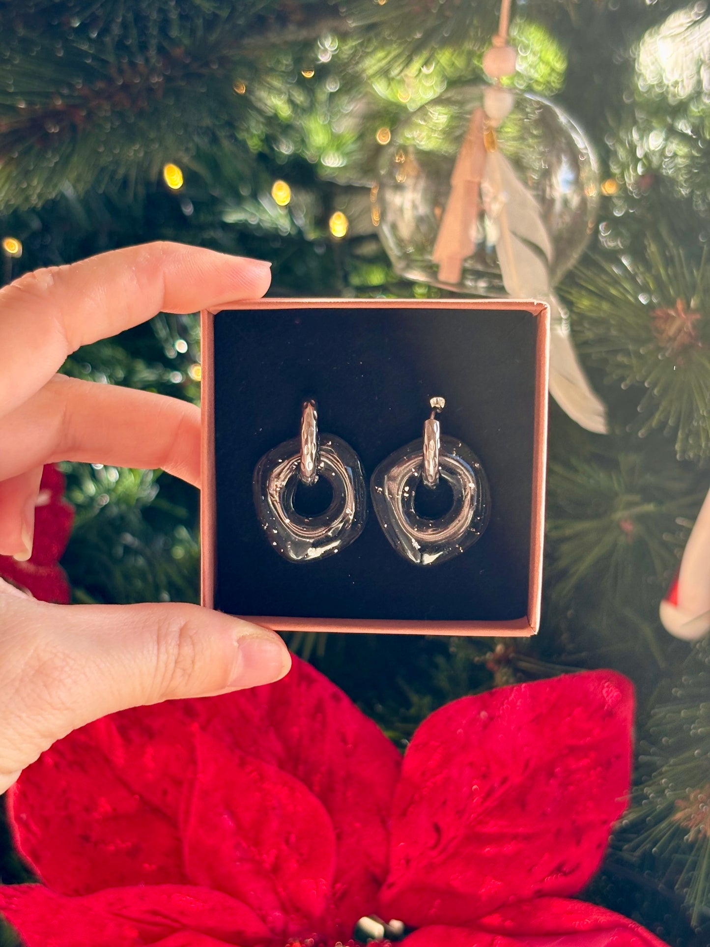 Pampilles Interchangeables Noires Argentées