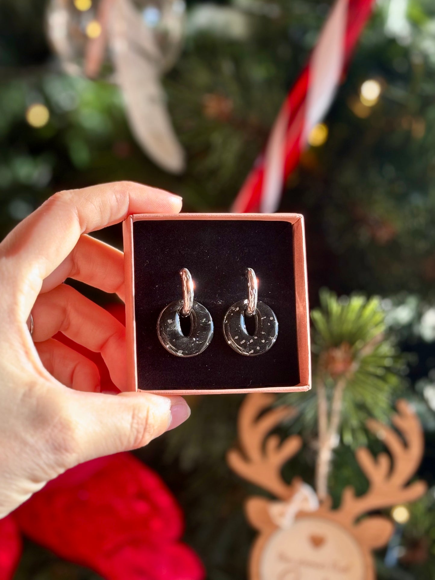 Pampilles Interchangeables Noires Argentées