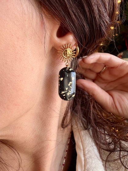 Boucles d'oreilles ALICIA - Black & White