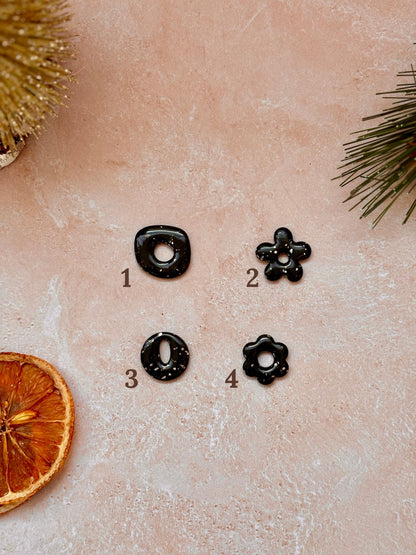 Pampilles Interchangeables Noires Argentées